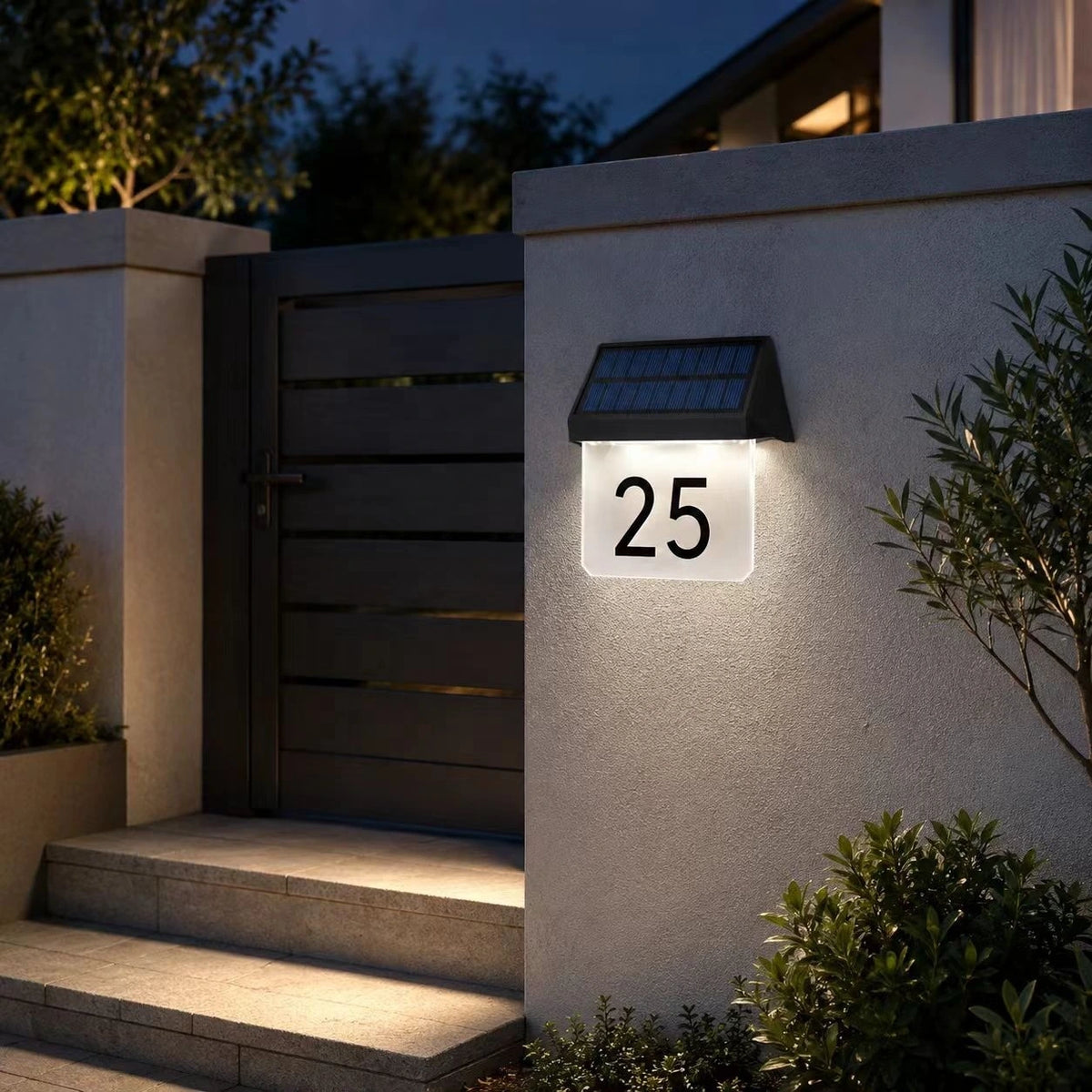 Solar-Powered Door Number Light with Three-Color Led Digital Number